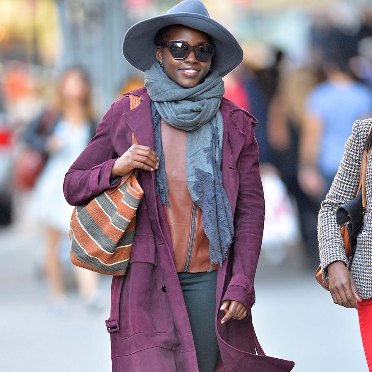 Lupita Nyong’o Just Showed Us the Most Stylish Trick for Layering in Cold Weather
