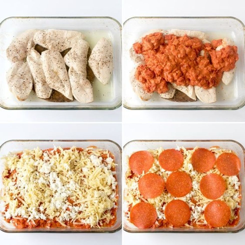 Get That Pizza Fix With This Chicken Pepperoni Casserole - Brit + Co