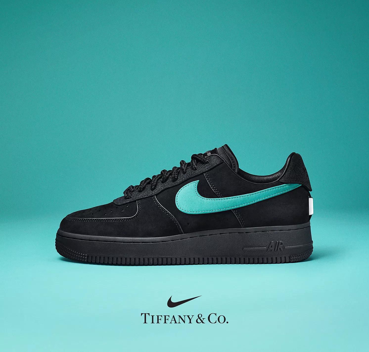 black and blue Nike x Tiffany & Co Sneaker