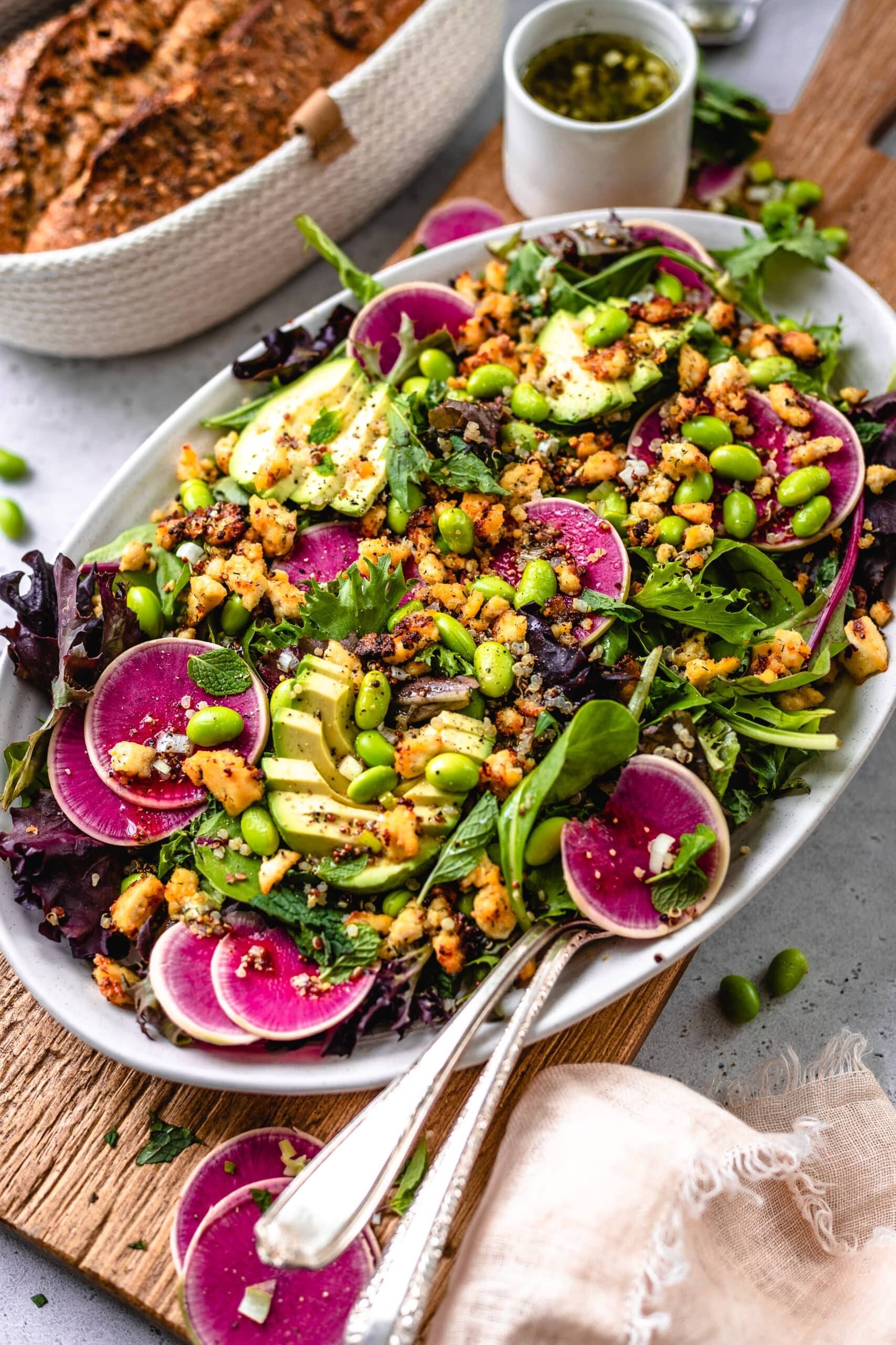 easy vegan salad recipe for earth day, how to go vegan