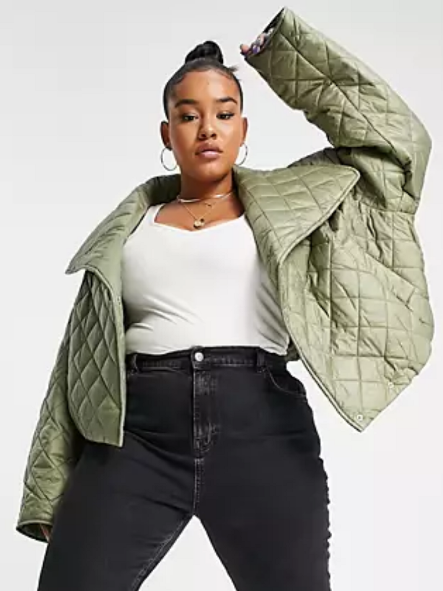 ASOS DESIGN Curve Quilted Cropped Jacket NYFW Trends Spring 2022