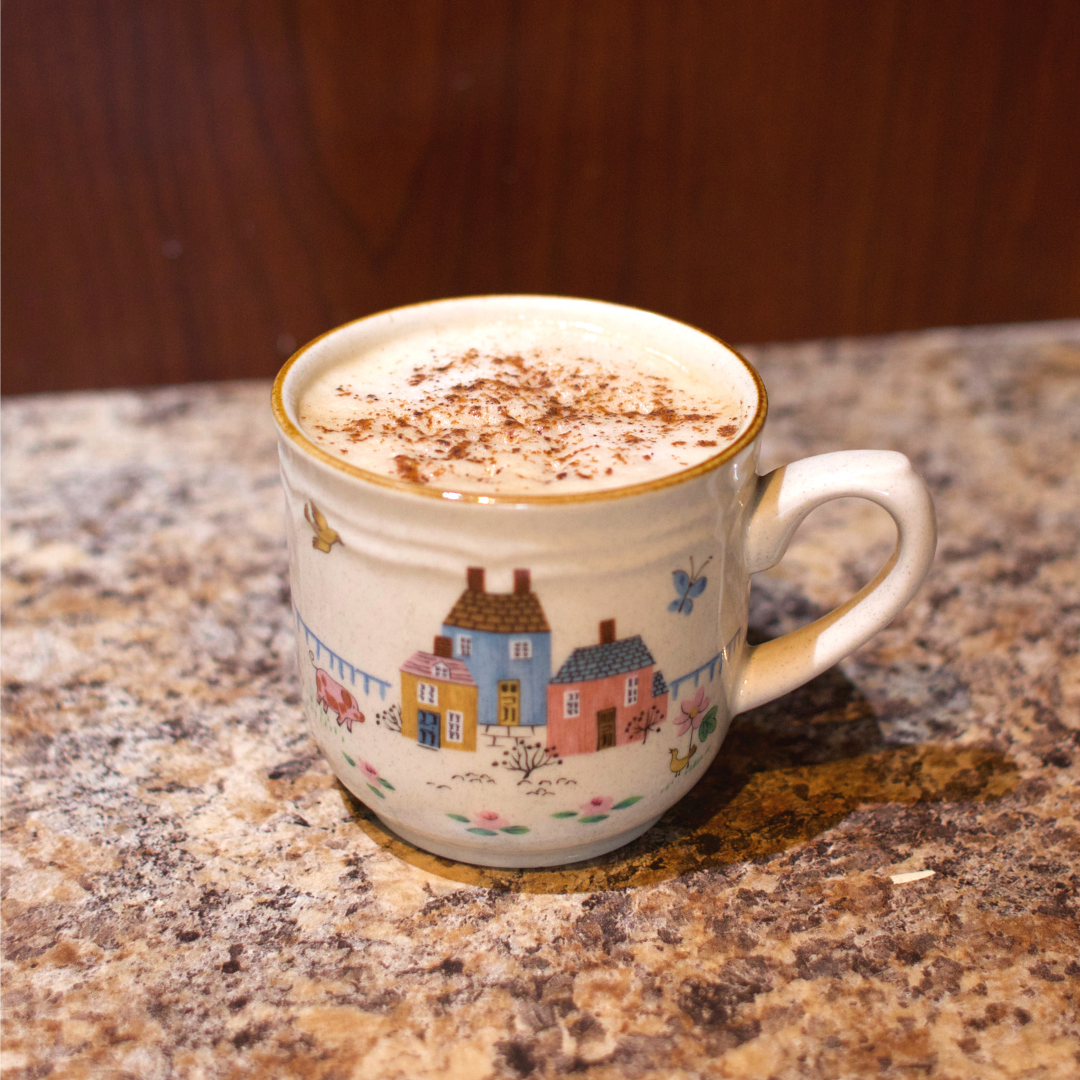 starbucks eggnog latte recipe in a cozy mug