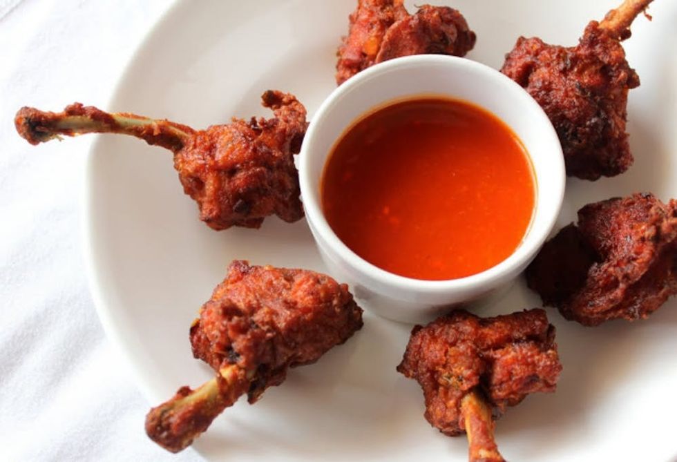 Indian Chicken Lollipop with Hot Garlic Sauce