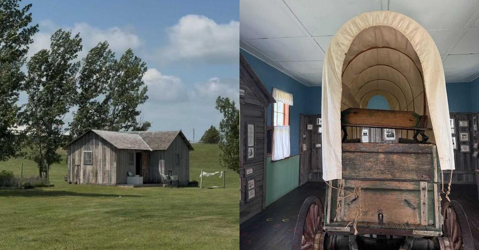 ingalls farm in south dakota and a covered wagon