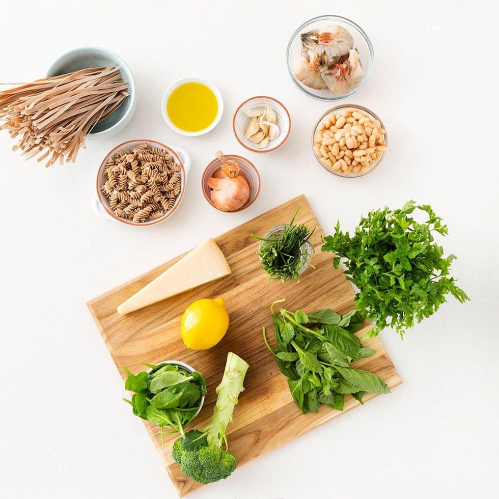 Ingredients for the pasta meal