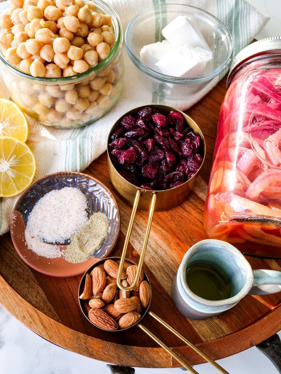 Ingredients for Vegan Chickpea Cranberry Lettuce Wraps