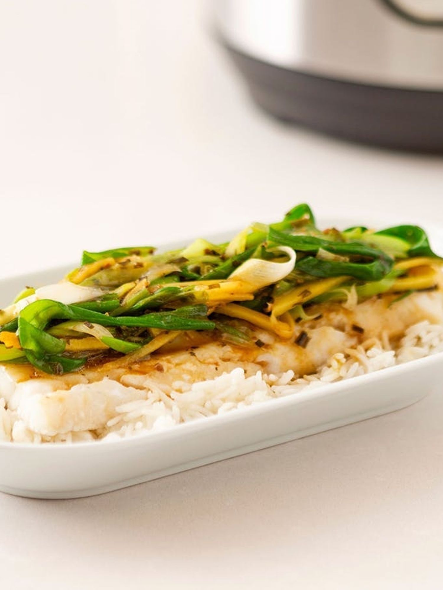 Instant Pot Steamed Cod With Ginger Scallion Sauce