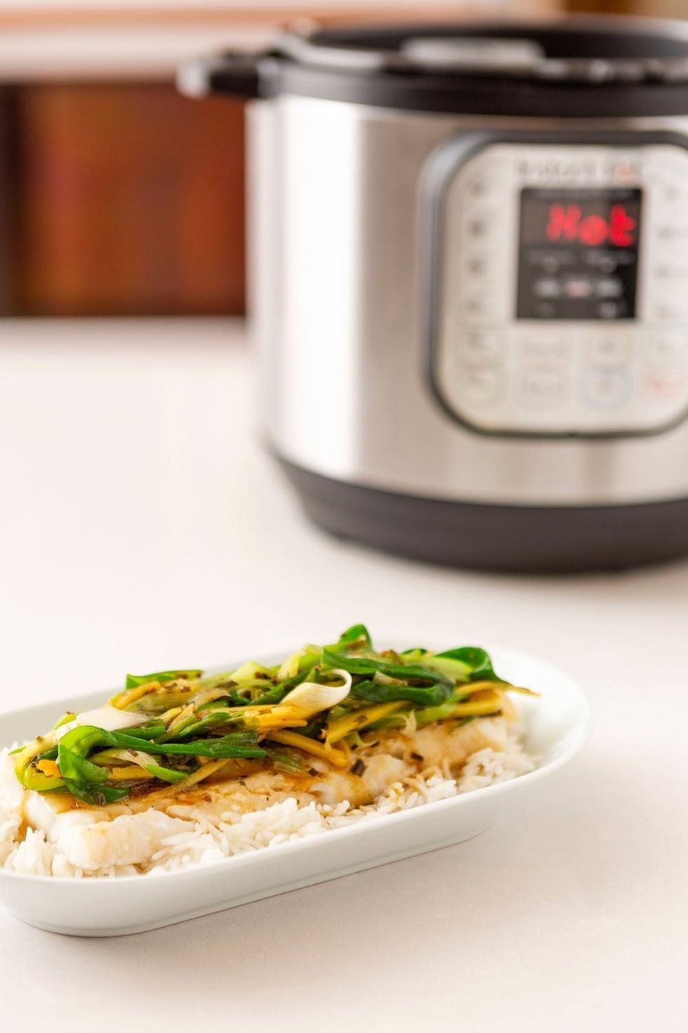 Instant Pot Steamed Cod With Ginger Scallion Sauce