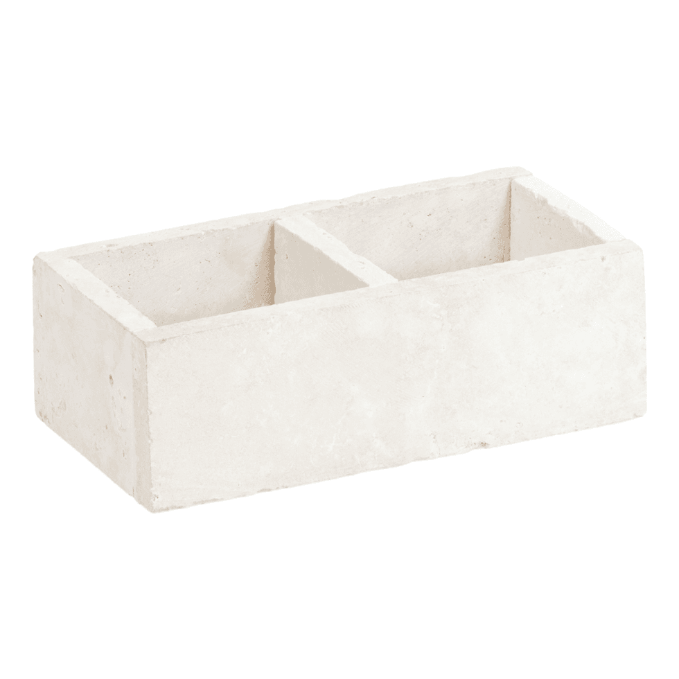 International Brass House Travertine 2-Section Tray