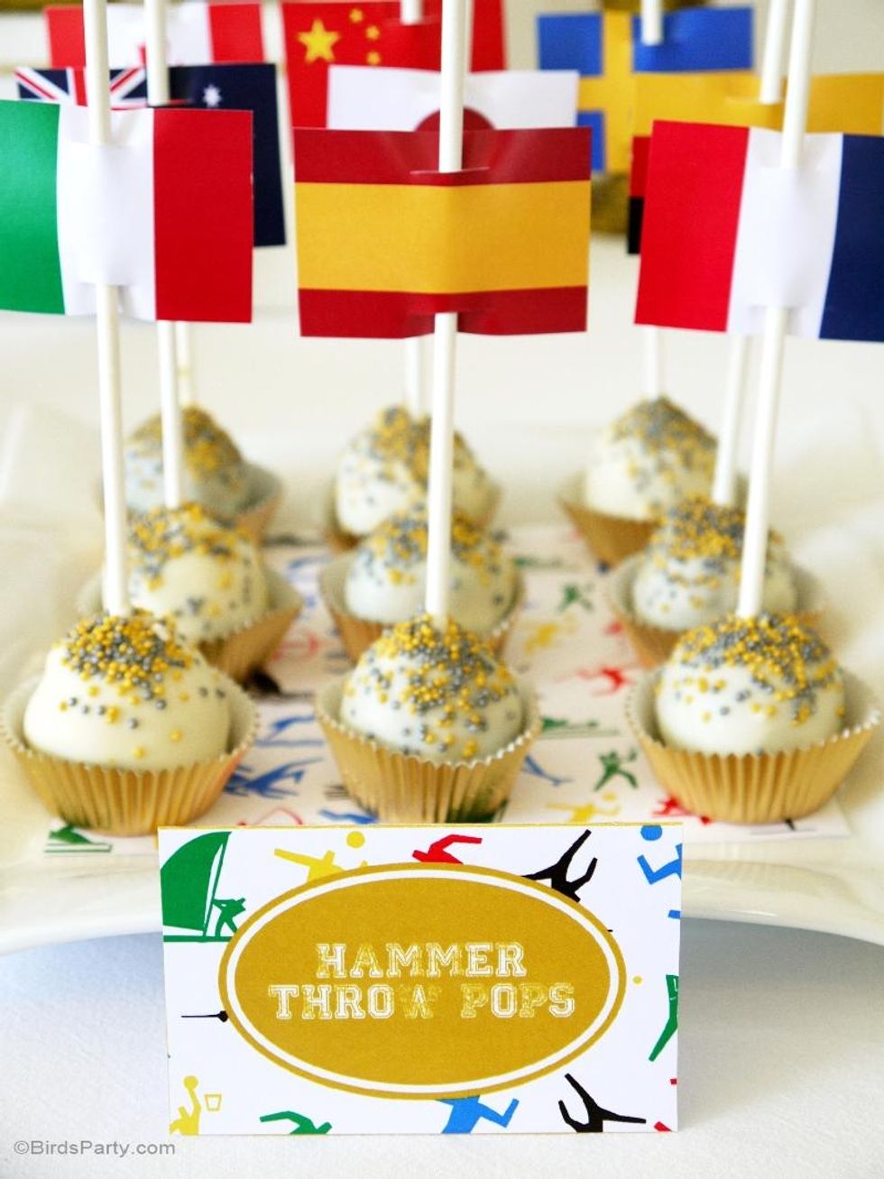 International Cake Pops with flags on top