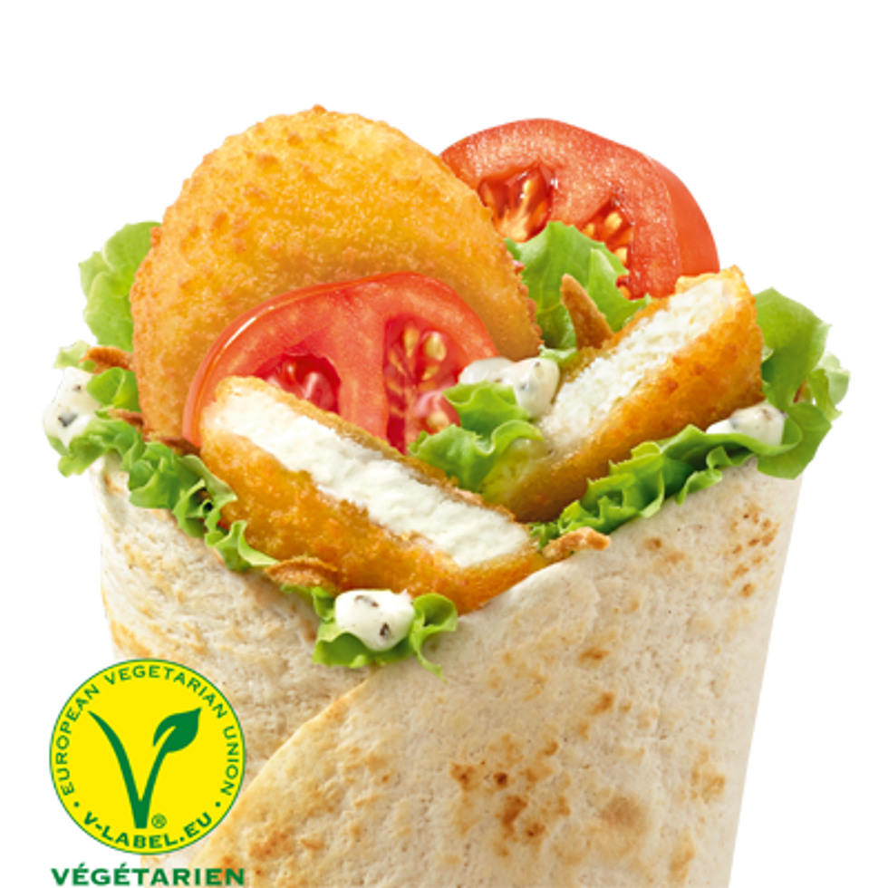 international menu item from McDonald's France, mcwrap with goat cheese