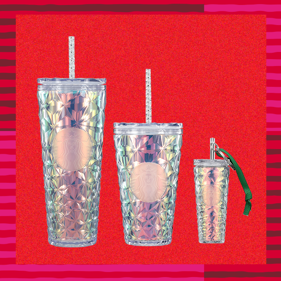 Iridescent Winter White Cold Cups and Ornament