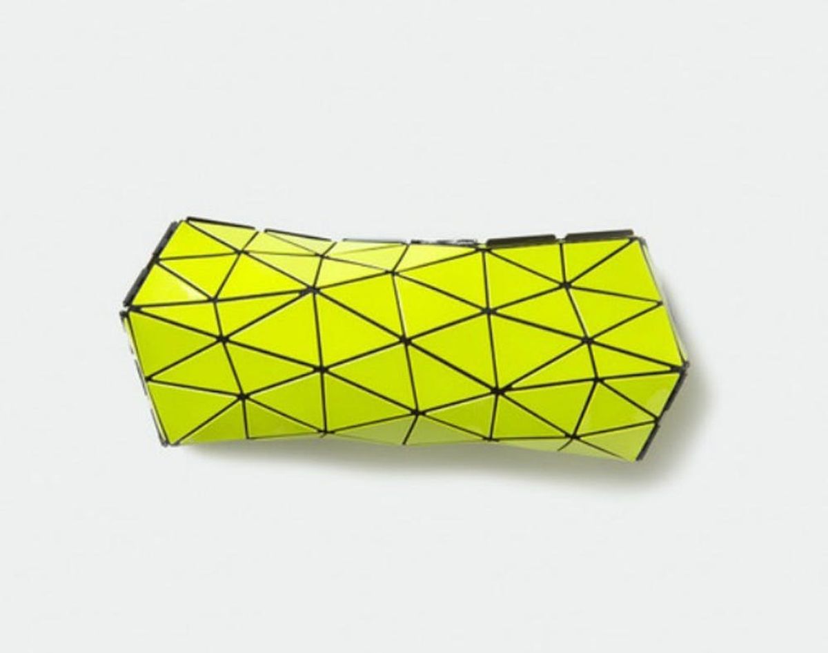 Issey Miyake neon origami Distortion pouch clutch