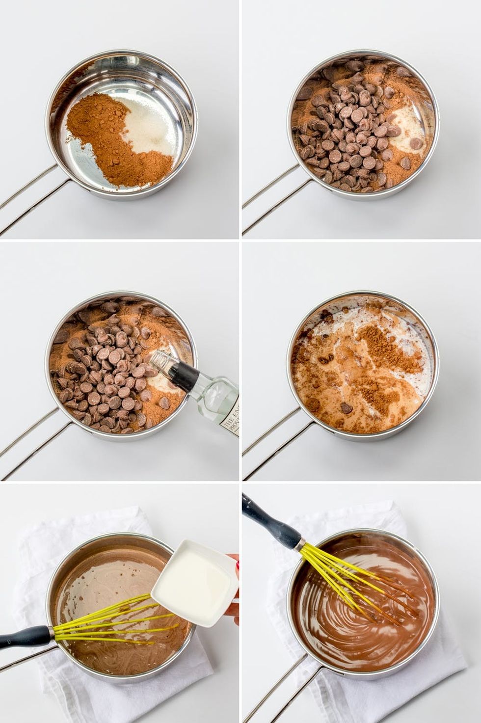 Italian Hot Chocolate with Rose and Pistachio step1 collage
