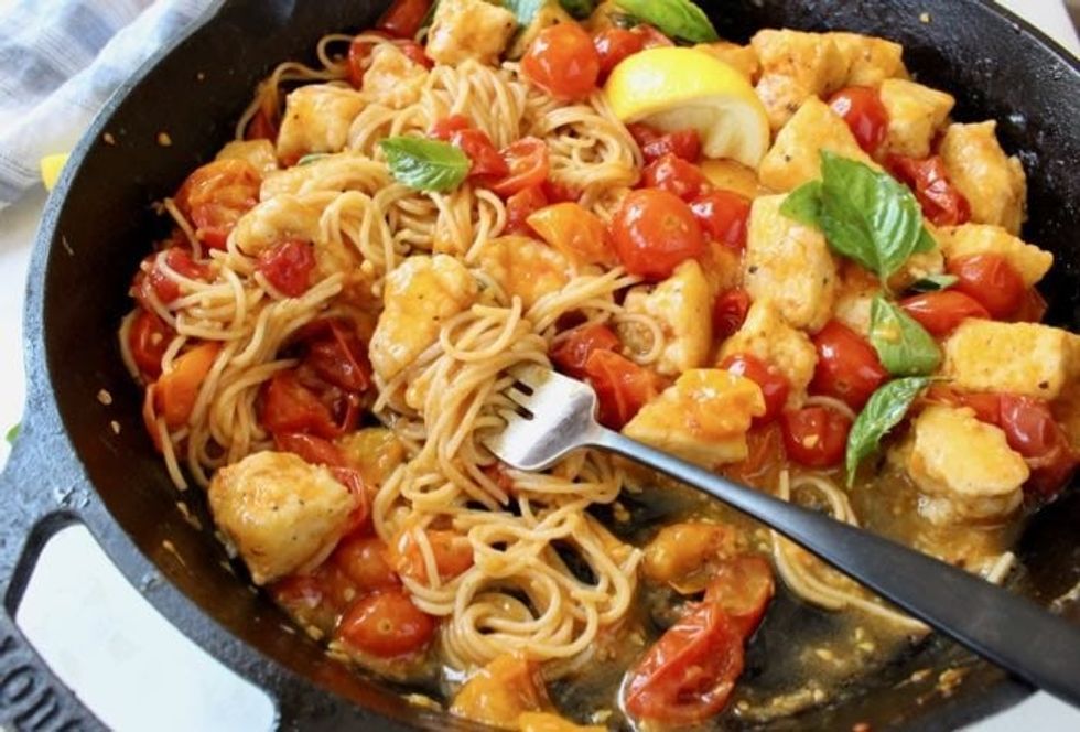 Italian Tofu in Garlic White Wine Sauce