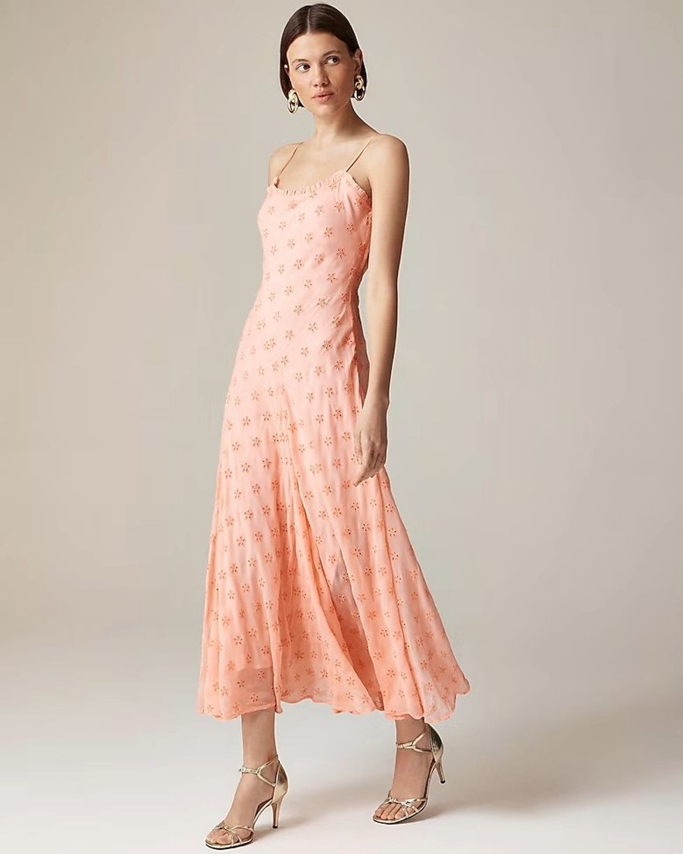 J.Crew Collection Eyelet Maxi Slip Dress