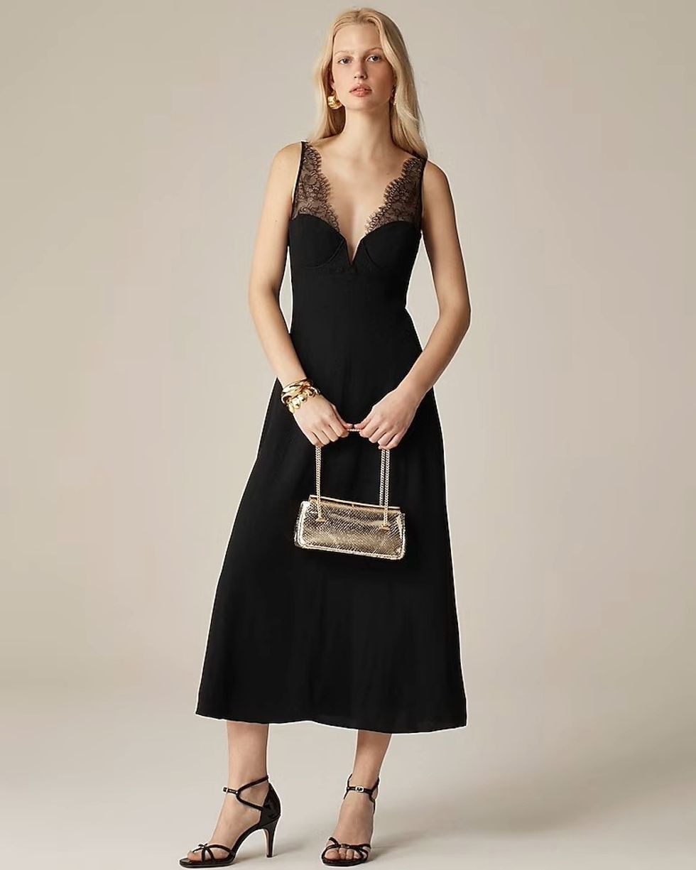 J.Crew Collection Structured Lace-Trim Dress