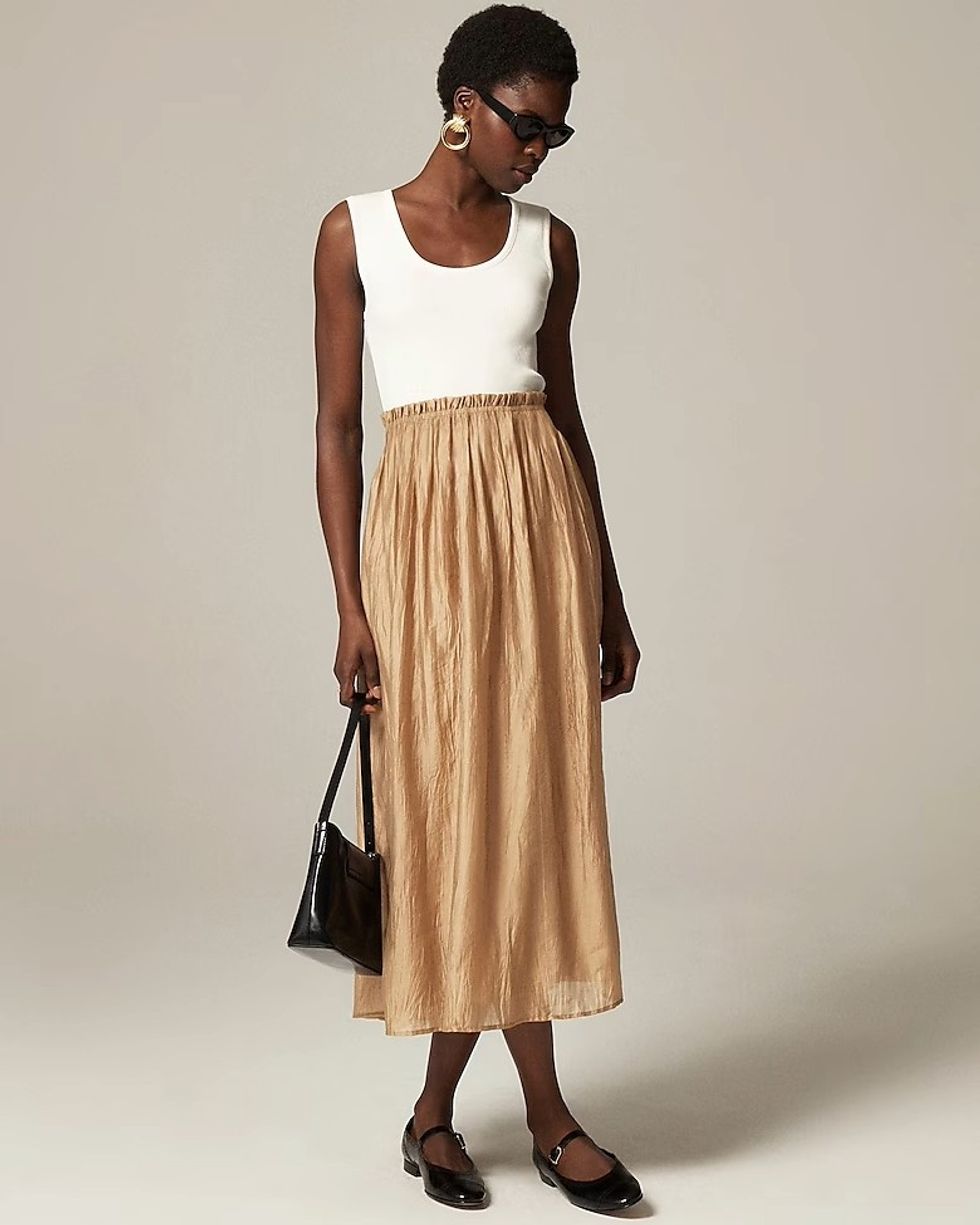 J.Crew Gathered-Waist Mixy Dress