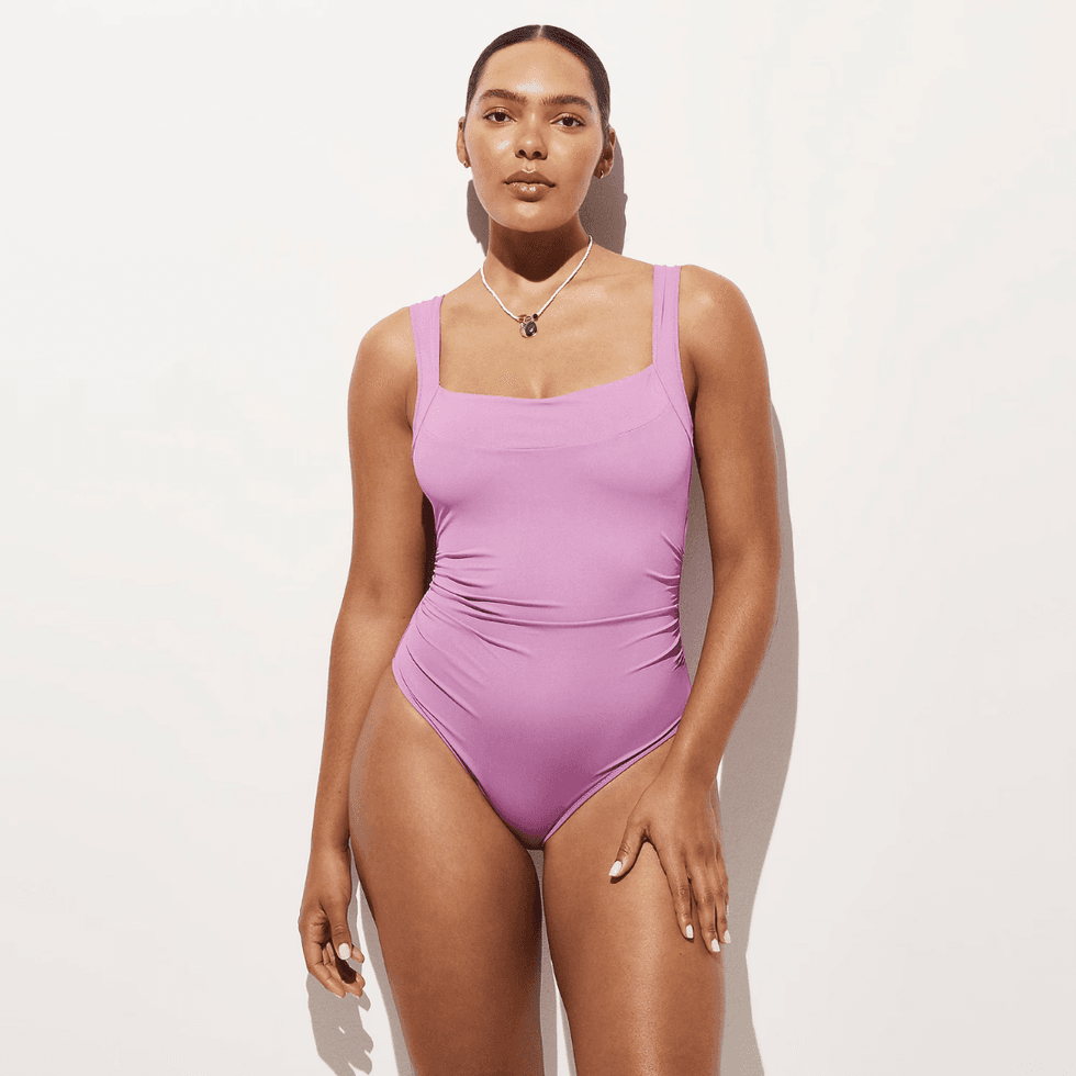 J. Crew Nia Ruched Squareneck One Piece Swimsuit