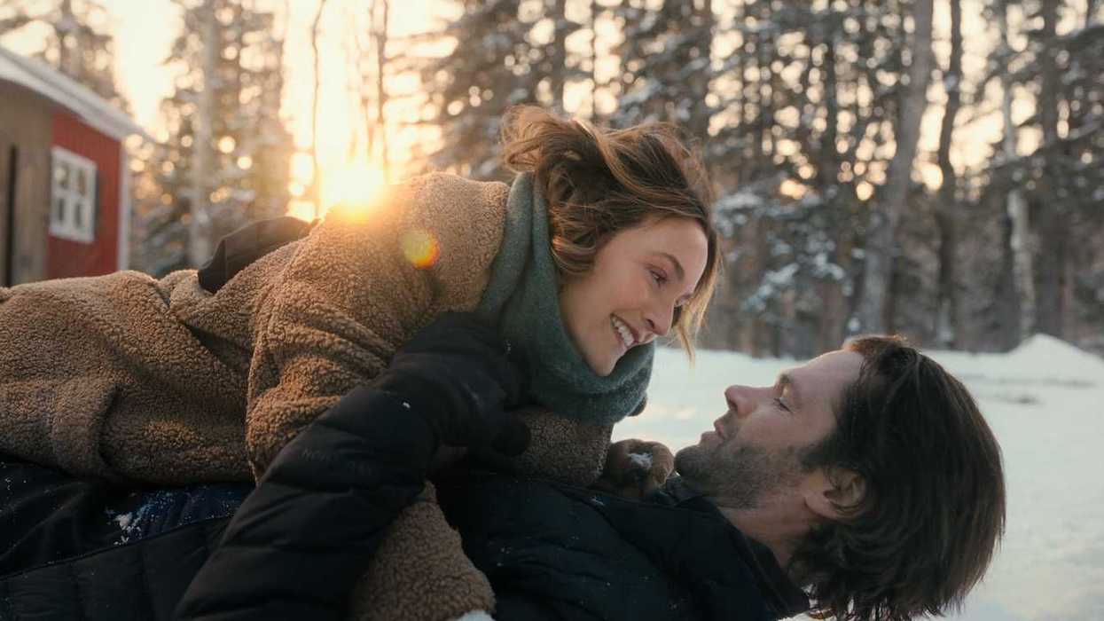 jared padalecki and leighton meester in the snow for guarding stars