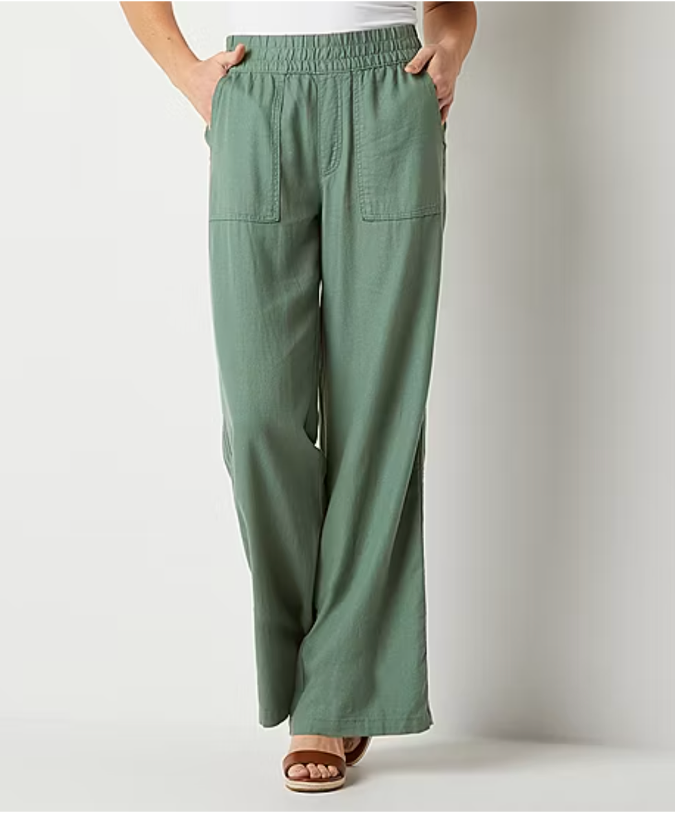 JC Penny St. John's Bay Loose Fit Wide Leg Linen Trouser