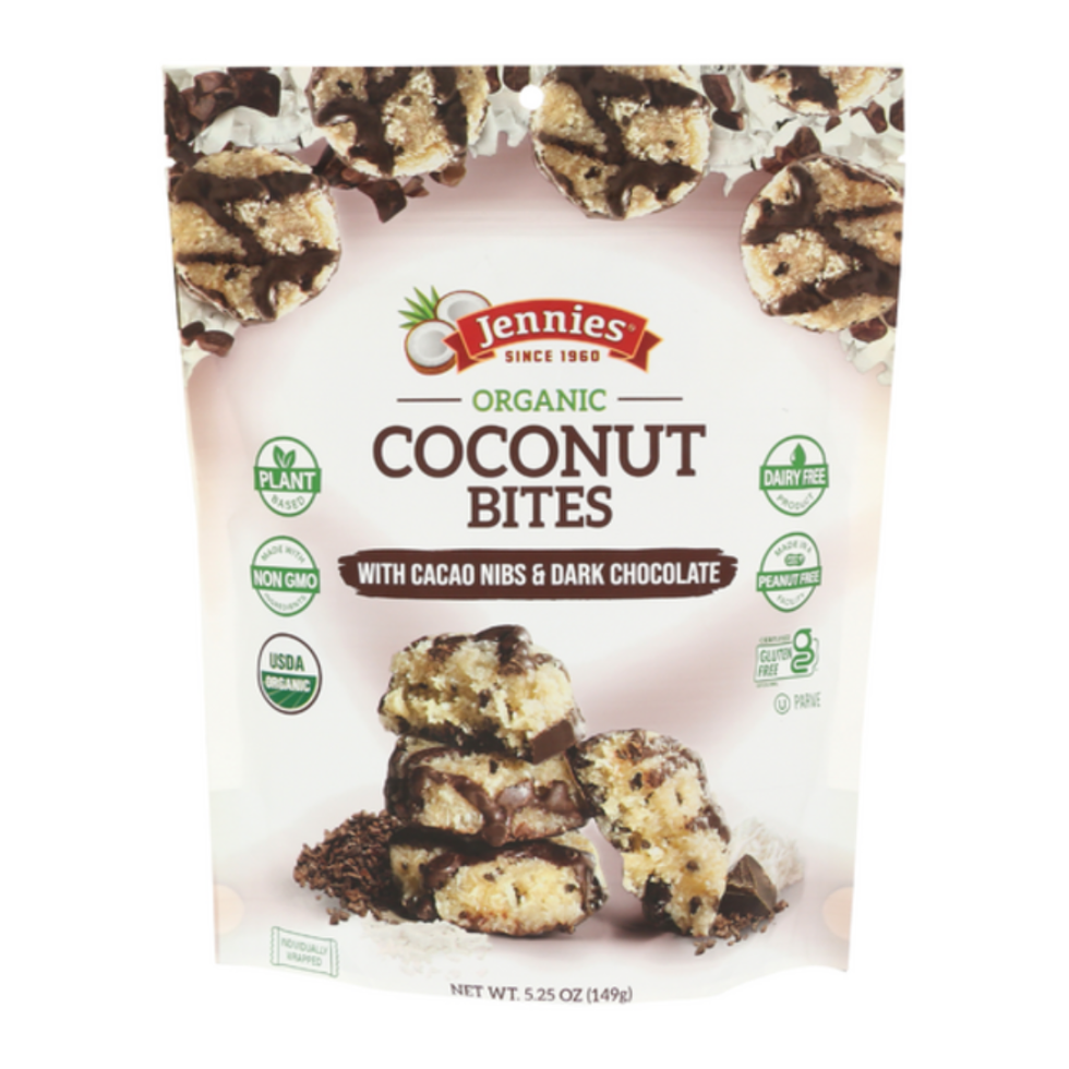 Jennies Organic Coconut Bites with Cacao Nibs & Dark Chocolate
