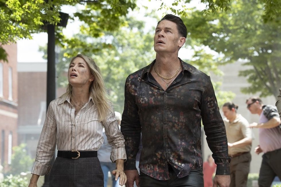Jennifer Holland and John Cena in Peacemaker season 2 on HBO Max