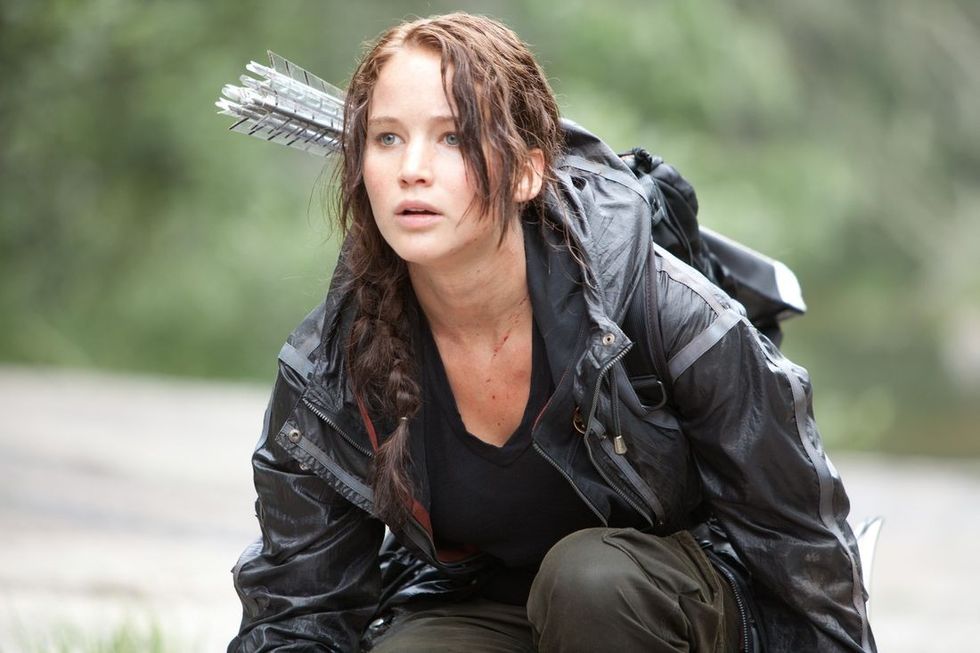 jennifer lawrence as katniss in the hunger games
