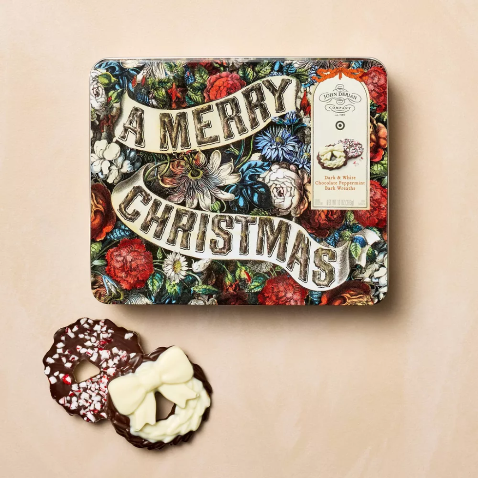 John Derian For Target Dark & White Chocolate Peppermint Chocolate Bark Wreaths Box