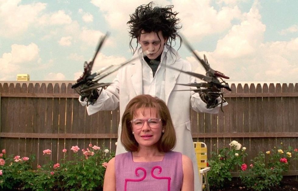 Johnny Depp and Dianne Wiest in Edward Scissorhands