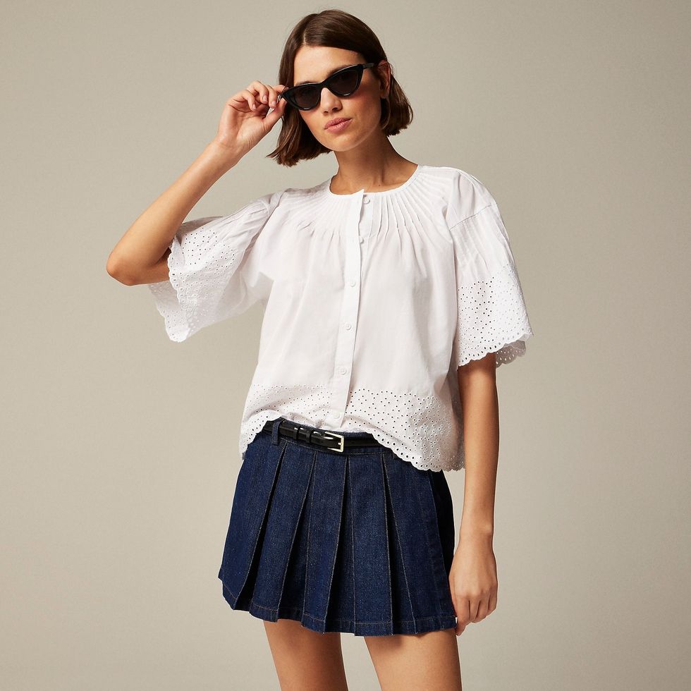 Jolie Top in Eyelet Cotton Poplin
