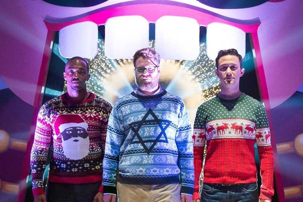Joseph Gordon-Levitt, Seth Rogen, and Anthony Mackie in The Night Before