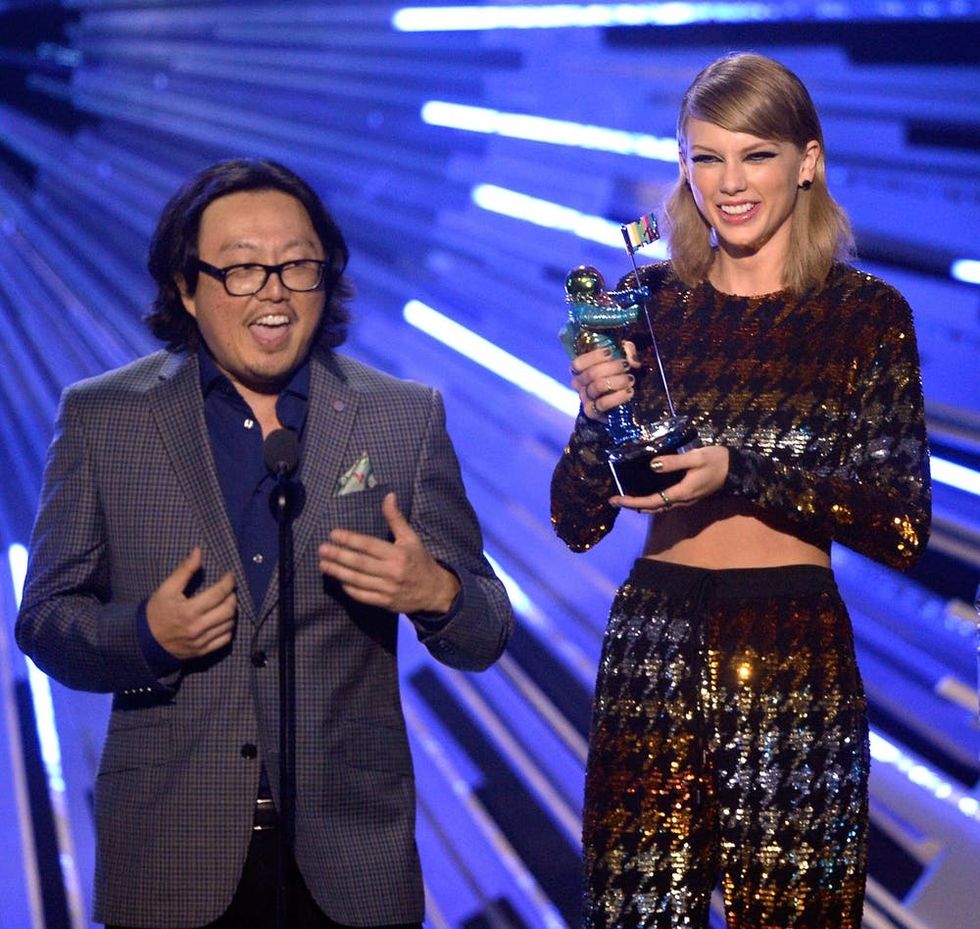 Joseph Kahn and Taylor Swift at 2015 VMAs