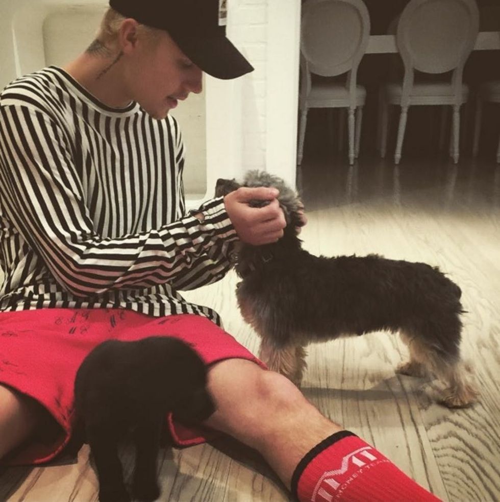 Justin Bieber puppy and esther