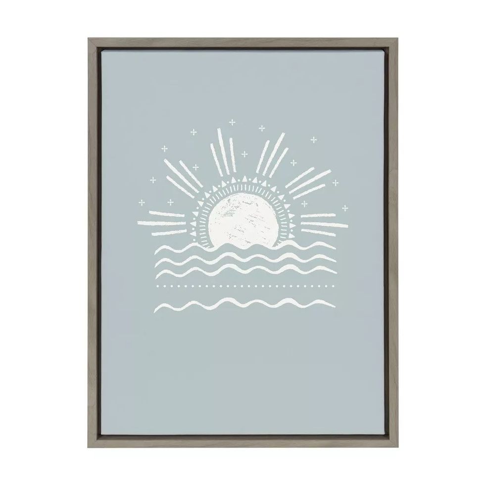 Kate & Laurel All Things Decor 18" x 24" Sylvie Sun Beach Tropical Surf Framed Wall Canvas Sun Wall Decor