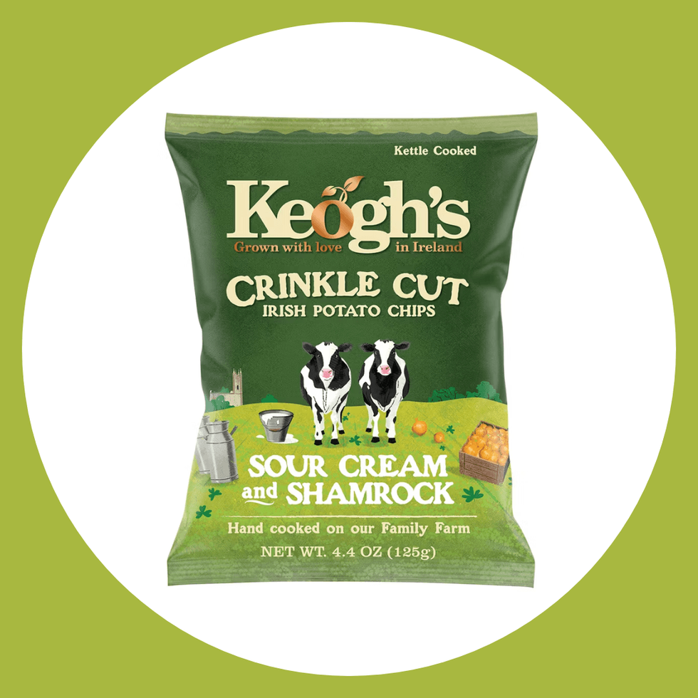 Keogh's Irish Sour Cream & Shamrock Crinkle Cut Potato Chips