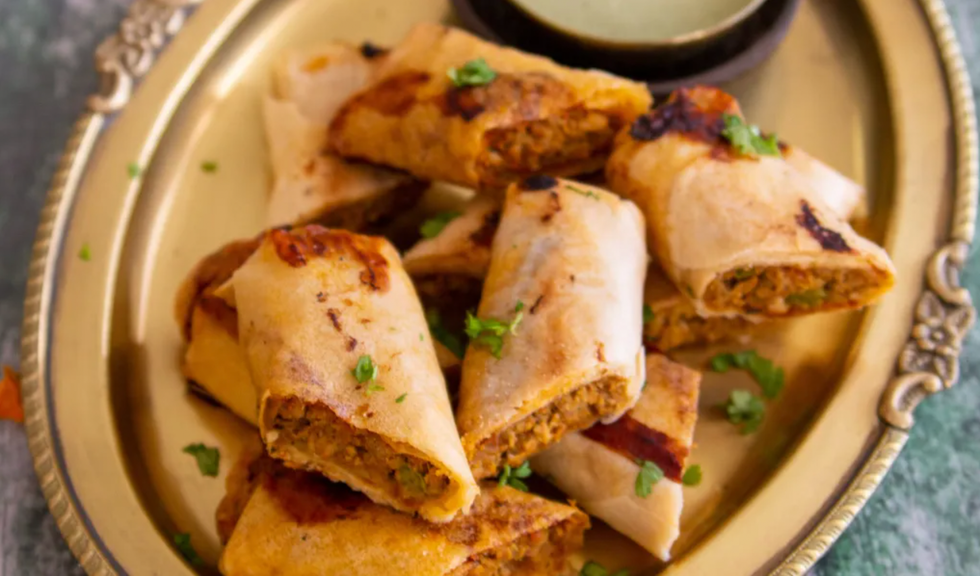 kheema spring rolls