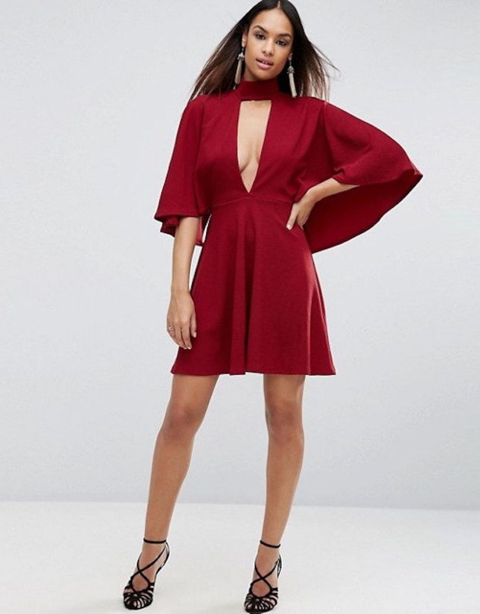 kimono-plunge-mini-dress
