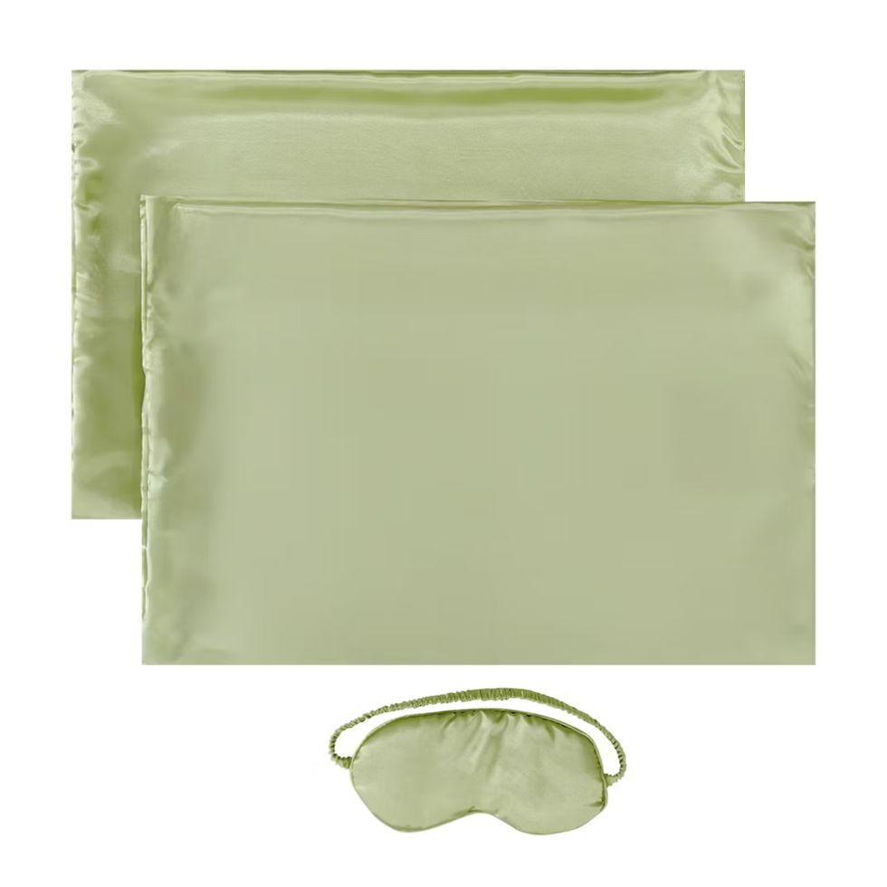 Kirkton House 2-Pack Silky Soft Feel Satin Pillowcase & Eye Mask