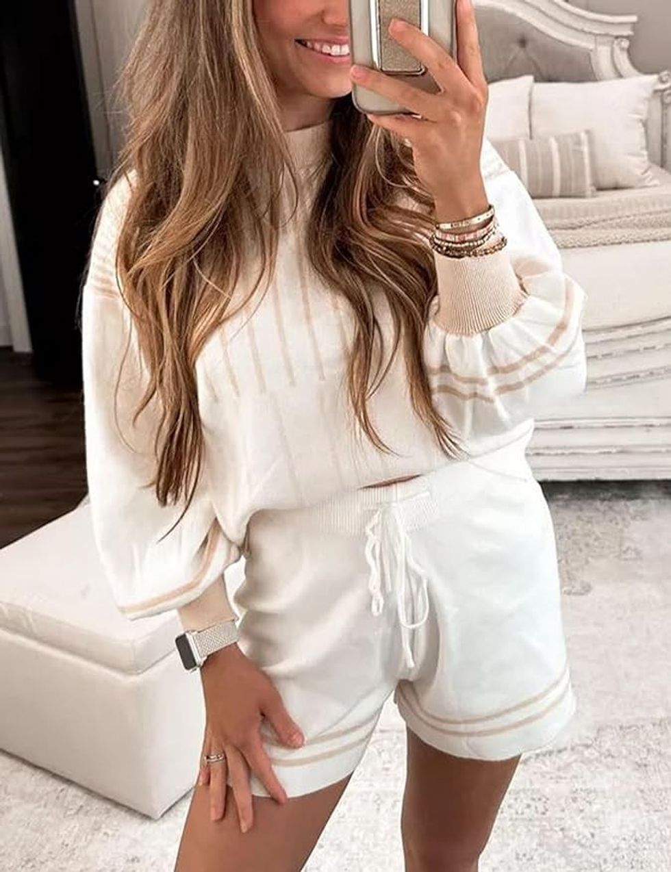 Knit Pullover Set With Shorts