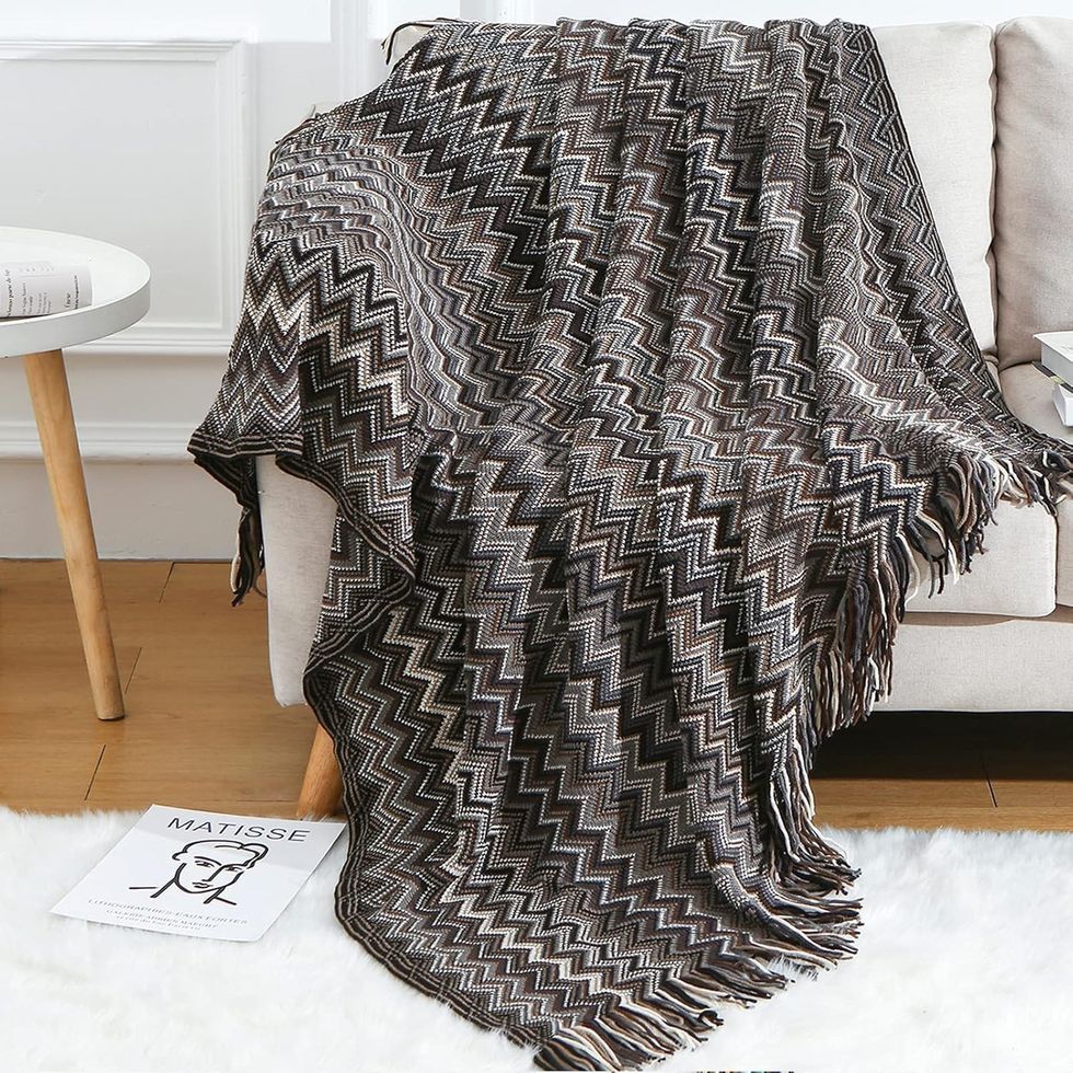 knitted throw blanket