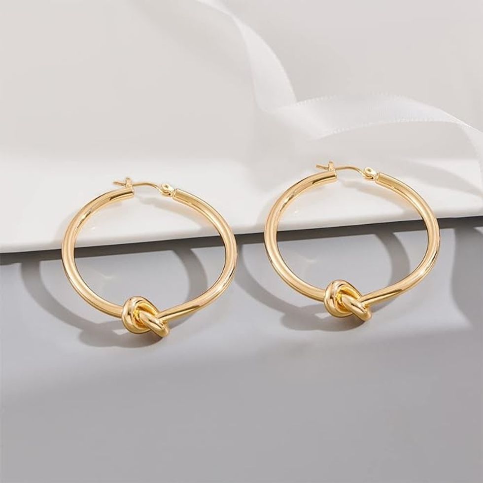 Knotted Gold Hoop Earrings