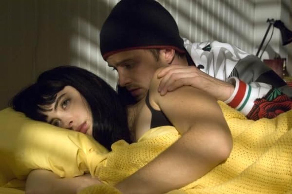 Krysten Ritter and Aaron Paul in Breaking Bad