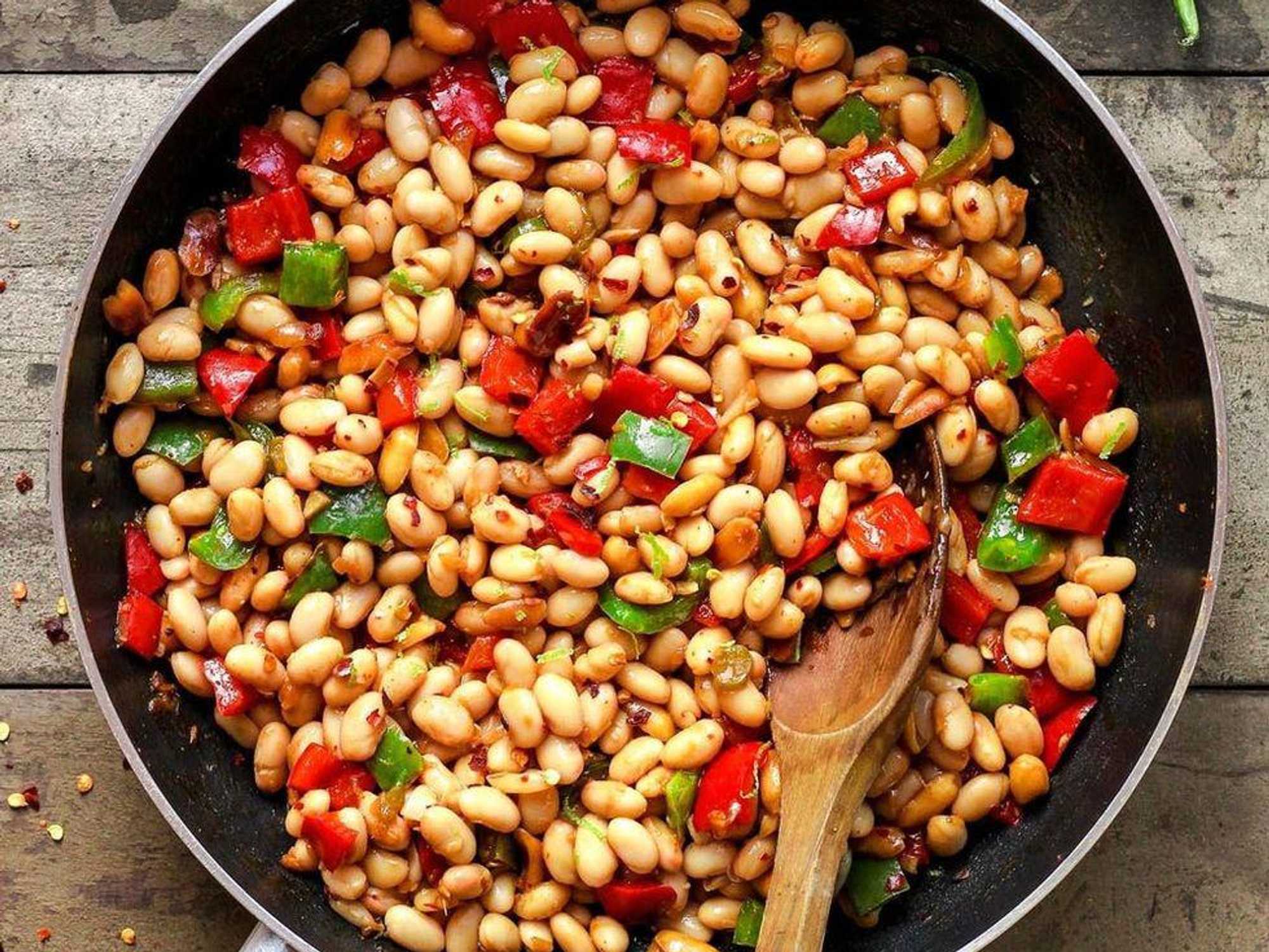Kung Pao White Bean Skillet is just one of 36 make ahead camping meals.