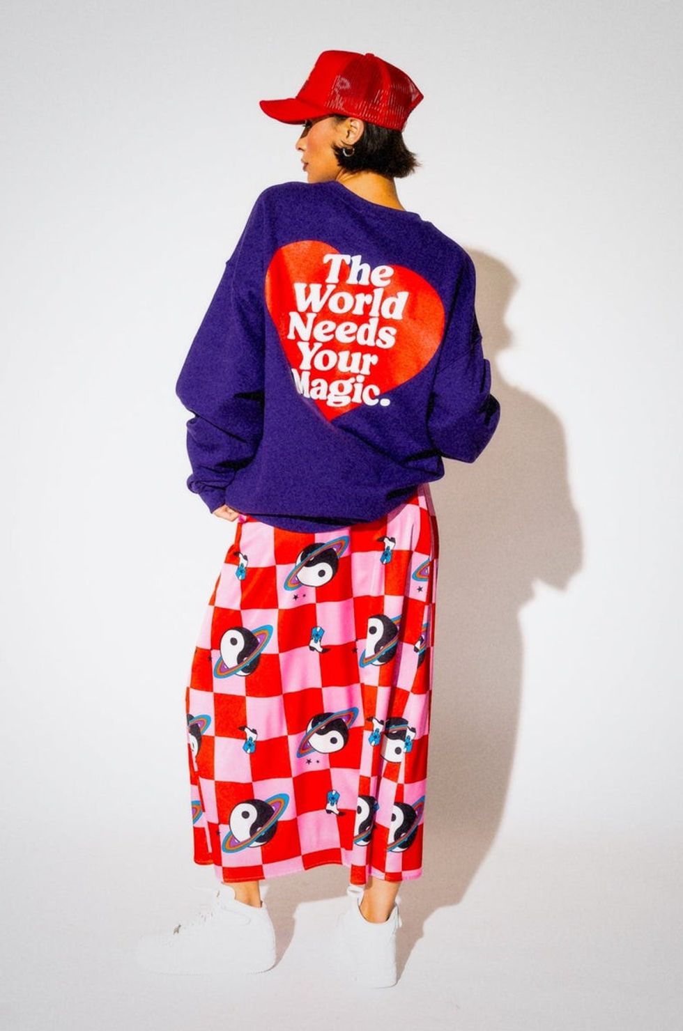 LALA LABEL: The World Needs Your Magic Heart Puff Print Pullover