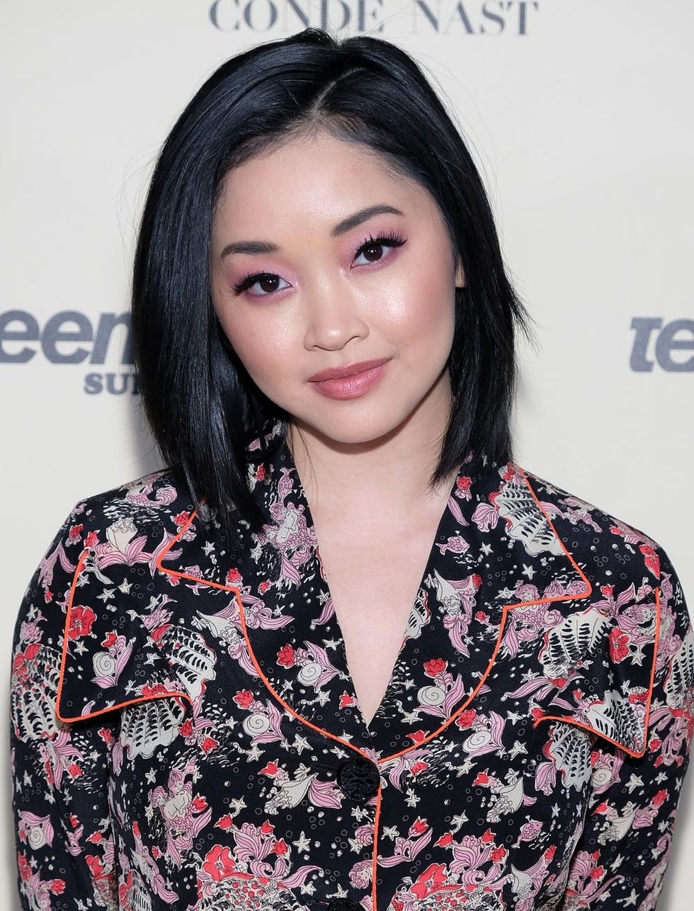 Lana Condor Showing Off Inky Black hair.