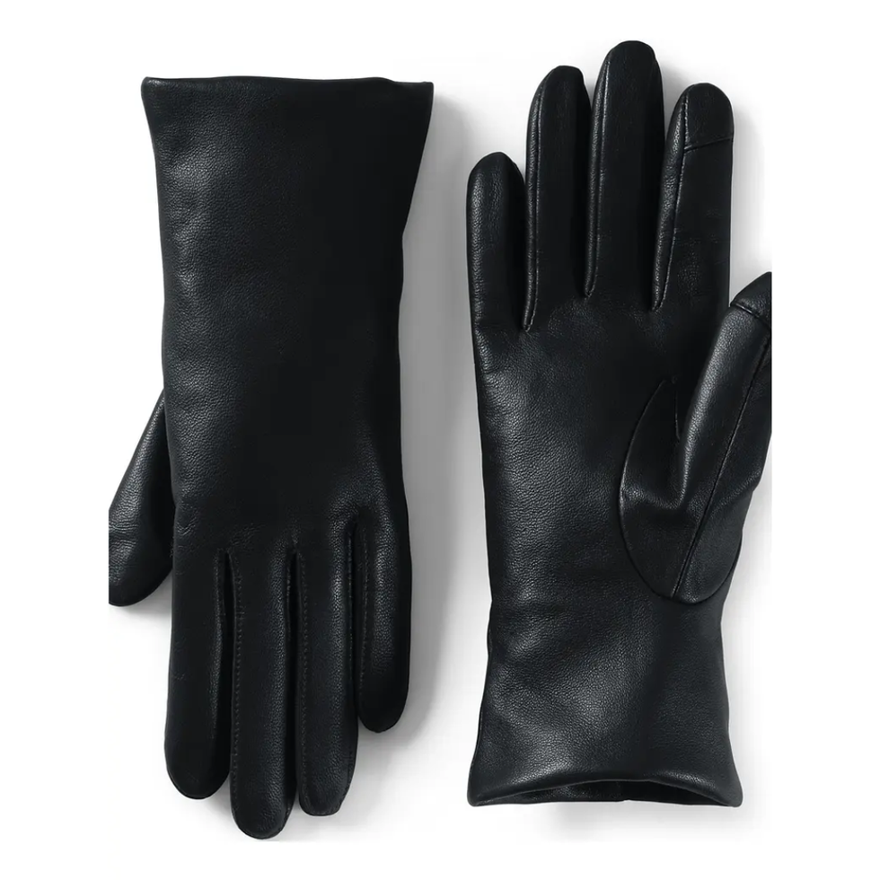 Lands' End EZ Touch Screen Cashmere Lined Leather Gloves