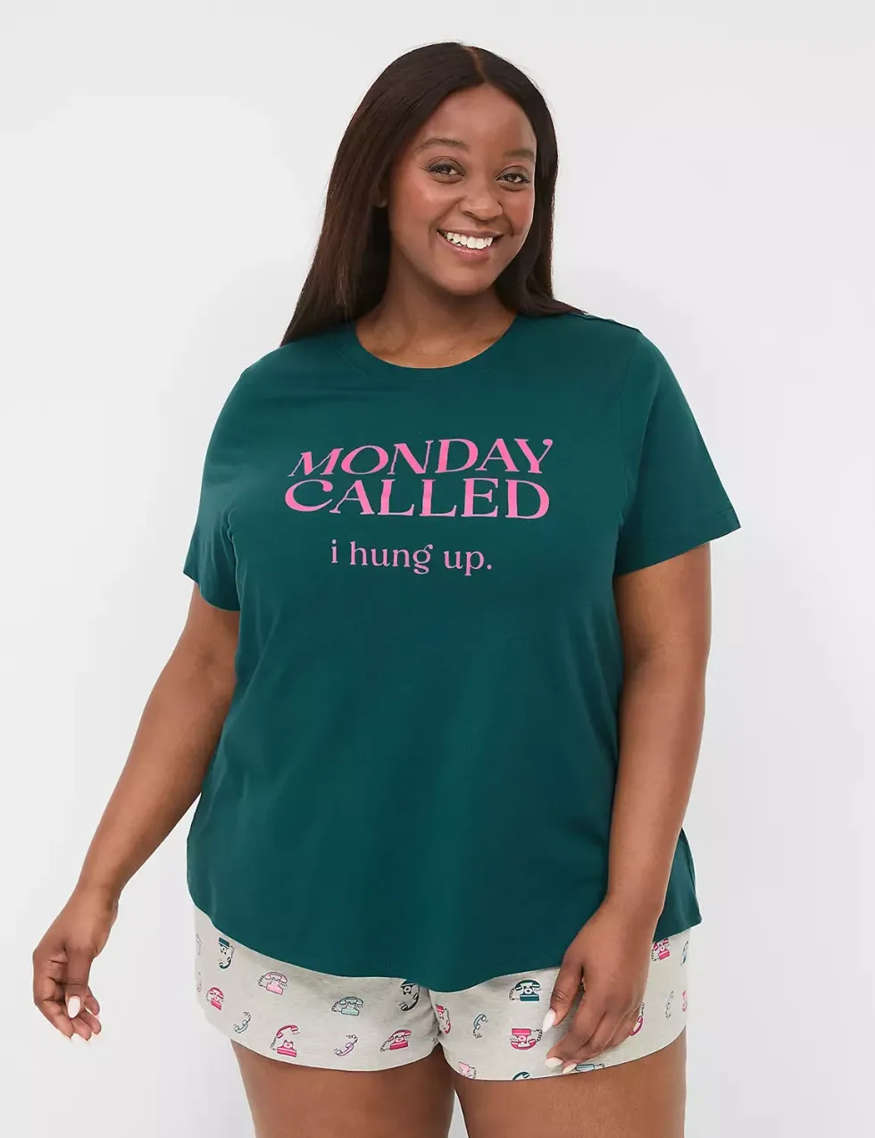 lane bryant comfy cotton tee and short pj set