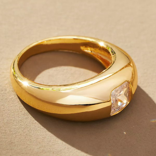 large dome ring with crystal