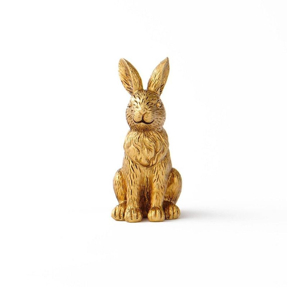 Large Gold Resin Bunny